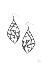 Load image into Gallery viewer, Paparazzi Accessories: Geo Grid - Black Earring