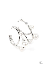 Load image into Gallery viewer, Paparazzi Accessories: Metro Pier - White Hoop Earring