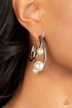 Load image into Gallery viewer, Paparazzi Accessories: Metro Pier - White Hoop Earring