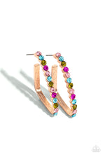 Load image into Gallery viewer, Paparazzi Accessories: Triangular Tapestry - Rose Gold Hoop Earring