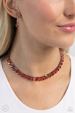 Load image into Gallery viewer, Ritzy Rhinestones - Red Choker Necklace