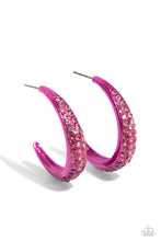 Load image into Gallery viewer, Paparazzi Accessories: Obsessed with Ombré - Pink Hoop Earring