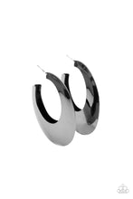 Load image into Gallery viewer, Paparazzi Accessories: Going OVAL-board - Black Hoop Earring
