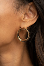 Load image into Gallery viewer, Paparazzi Accessories: Always In The Loop - Gold Post Earring

