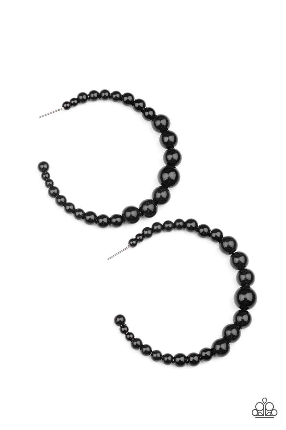 Paparazzi Accessories Glamour Graduate - Black Hoop Earring