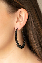 Load image into Gallery viewer, Paparazzi Accessories Glamour Graduate - Black Hoop Earring
