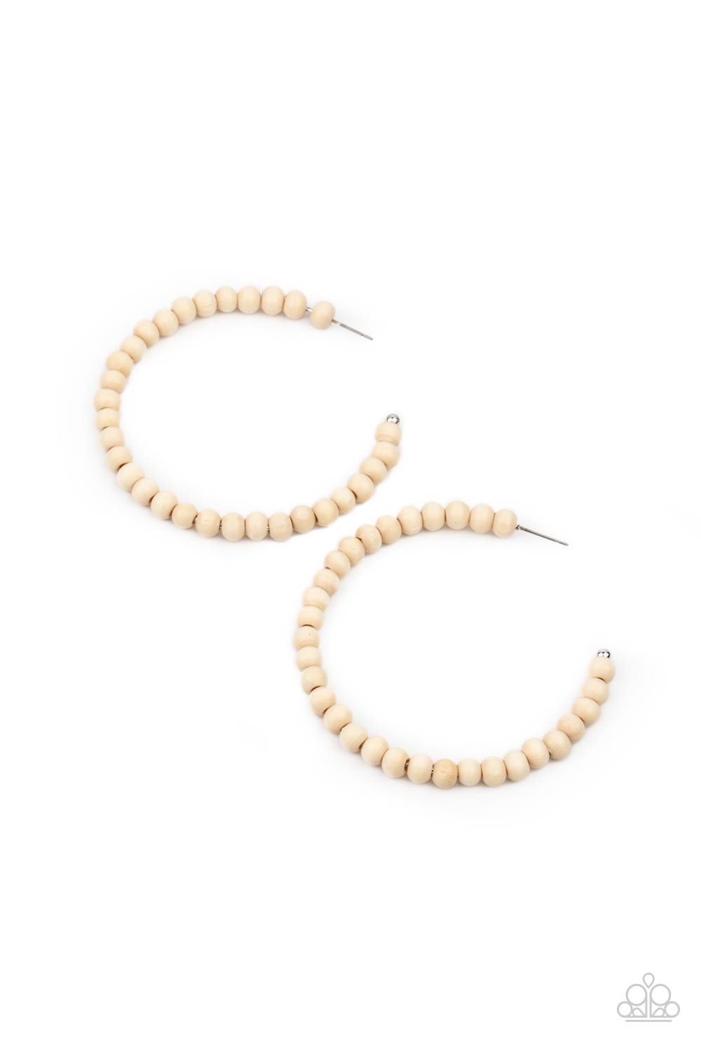 Paparazzi Accessories Should Have, Could Have, WOOD Have - White Hoop earrings