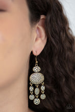 Load image into Gallery viewer, Paparazzi Accessories: Get Your ARTIFACTS Straight - Brass Earring
