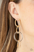 Load image into Gallery viewer, Paparazzi Accessories Talk In Circles - Gold Earring

