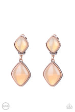Load image into Gallery viewer, Paparazzi Accessories: Double Dipping Diamonds - Copper Clip-On Earrings
