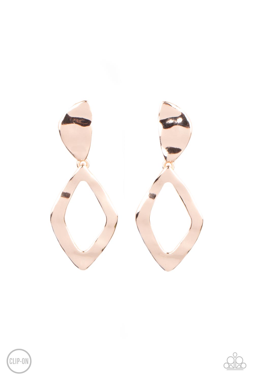 Paparazzi Accessories Industrial Gallery - Rose Gold Clip On Earrings