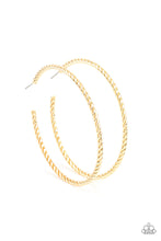 Load image into Gallery viewer, Paparazzi Accessories: Resist The Twist - Gold Hoop Earring
