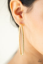 Load image into Gallery viewer, Paparazzi Accessories: Resist The Twist - Gold Hoop Earring
