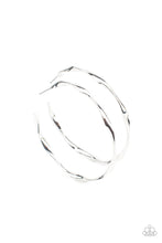 Load image into Gallery viewer, Paparazzi Accessories: Radiantly Warped - Silver Hoop Earrings
