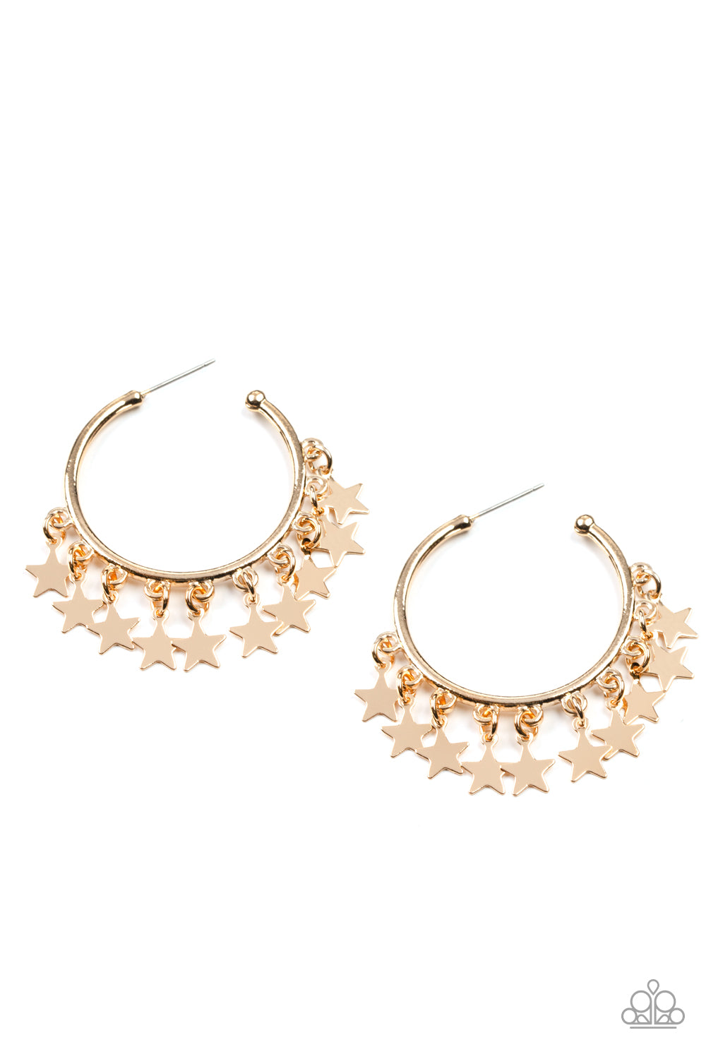 Paparazzi Accessories: Happy Independence Day - Gold Hoop Earrings