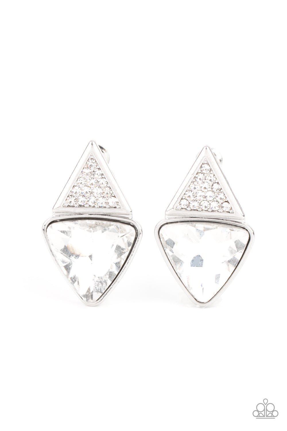 Paparazzi Accessories: Risky Razzle - White Earrings