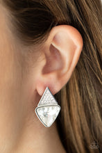 Load image into Gallery viewer, Paparazzi Accessories: Risky Razzle - White Earrings
