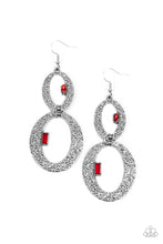 Load image into Gallery viewer, Paparazzi Accessories: OVAL and OVAL Again - Red Earrings
