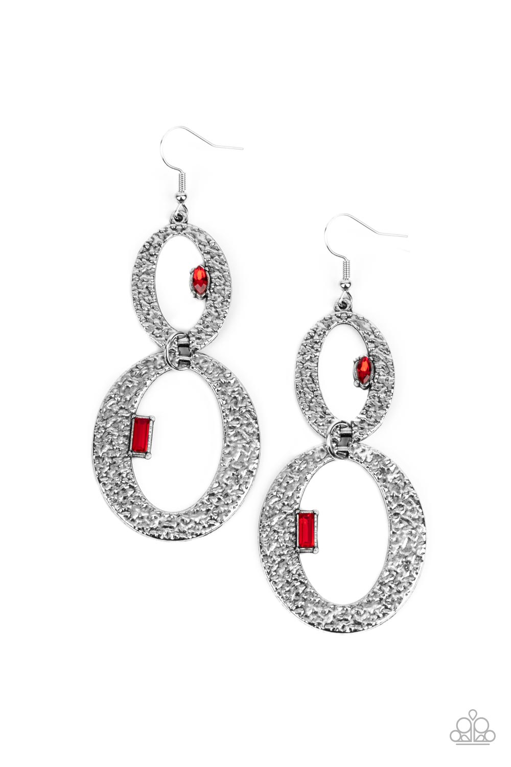 Paparazzi Accessories: OVAL and OVAL Again - Red Earrings