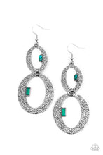 Load image into Gallery viewer, Paparazzi Accessories: OVAL and OVAL Again - Green Earrings
