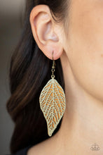 Load image into Gallery viewer, Paparazzi Accessories Leafy Luxury - Brass Earring
