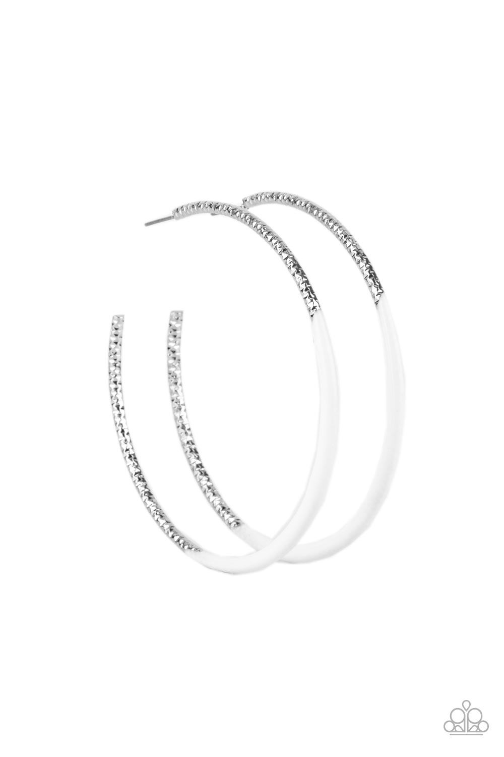 Paparazzi Accessories DIP, DIP, Hooray! - White Hoop Earring