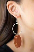 Load image into Gallery viewer, Paparazzi Accessories Leafy Laguna - Brown Earrings
