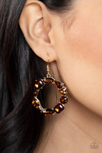 Load image into Gallery viewer, Paparazzi Accessories: GLOWING in Circles - Brown Earring
