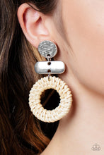 Load image into Gallery viewer, Paparazzi Accessories: Woven Whimsicality - White Earring
