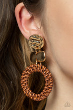 Load image into Gallery viewer, Paparazzi Accessories: Woven Whimsicality - Gold Earrings
