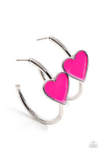 Load image into Gallery viewer, Paparazzi Accessories Kiss Up - Pink Hoop Earring
