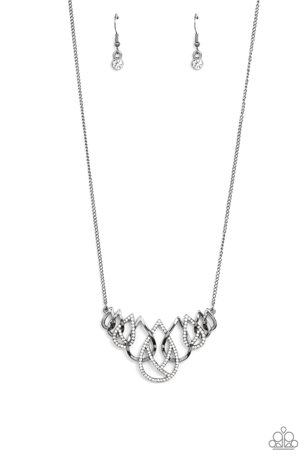Paparazzi Accessories: Thunderstruck Teardrops - Black Necklace