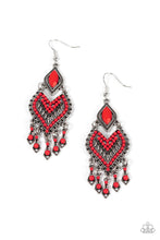 Load image into Gallery viewer, Paparazzi Accessories: Dearly Debonair - Red Earrings
