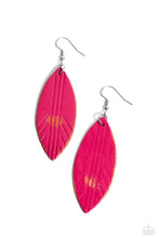 Load image into Gallery viewer, Paparazzi Accessories: Leather Lounge - Pink Earrings
