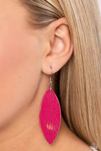 Load image into Gallery viewer, Paparazzi Accessories: Leather Lounge - Pink Earrings
