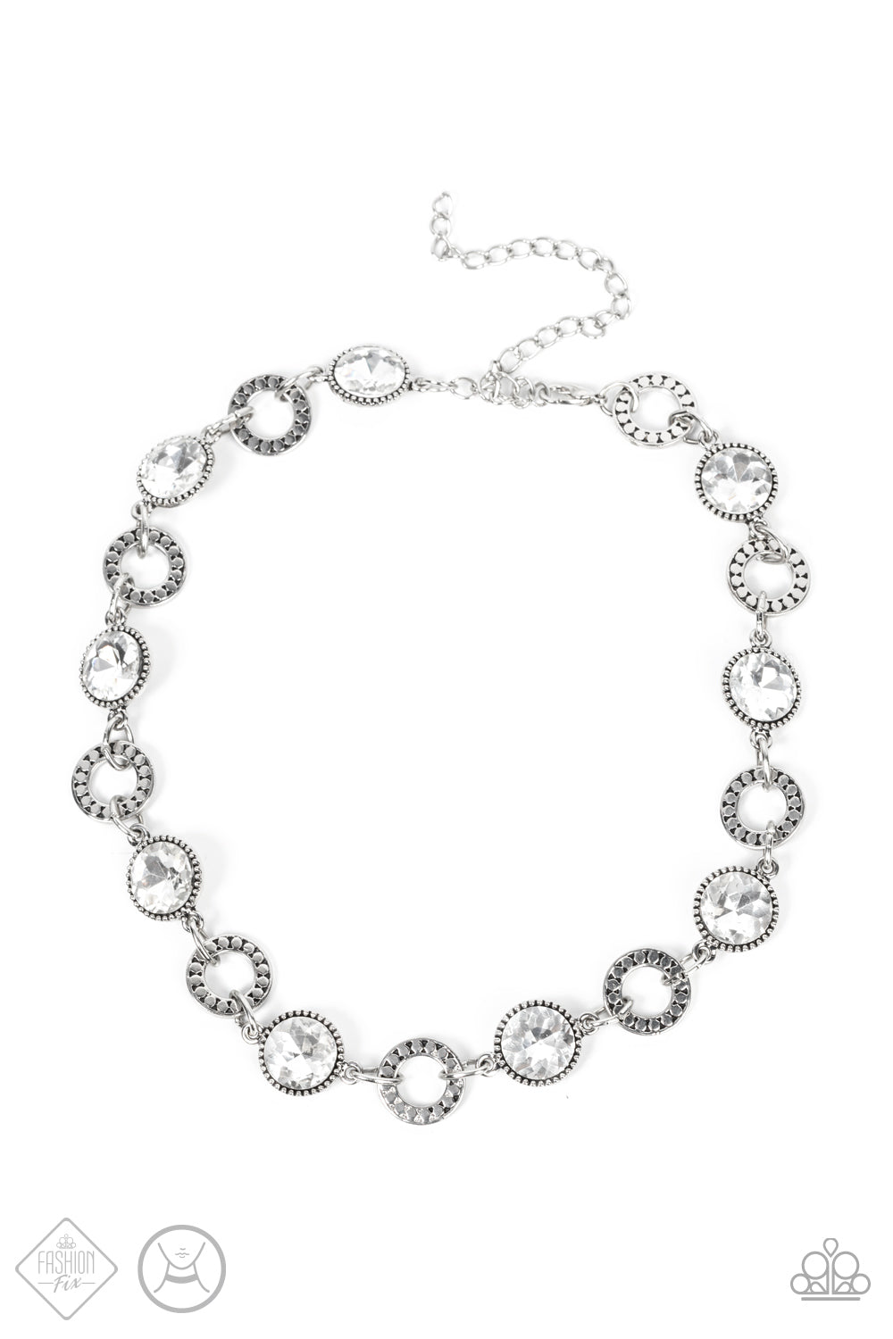 Paparazzi Accessories Rhinestone Rollout - White Choker
