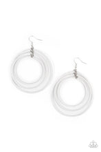 Load image into Gallery viewer, Paparazzi Accessories: Colorfully Circulating - White Earrings
