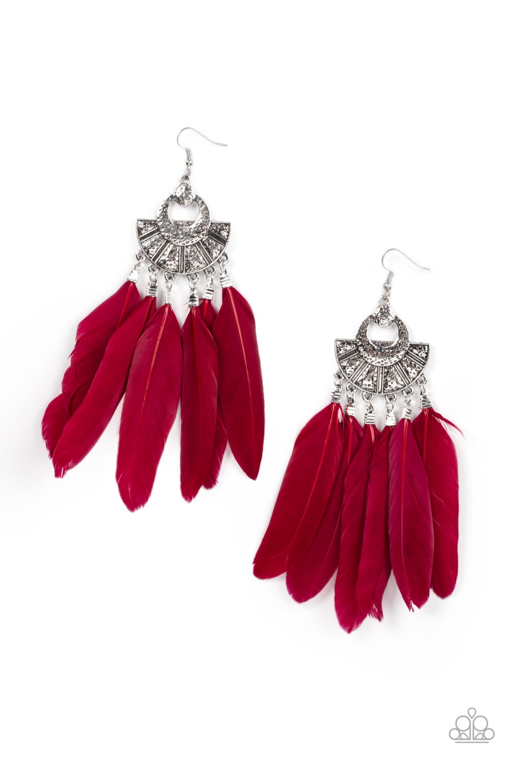 Paparazzi Accessories: Plume Paradise - Red Earrings