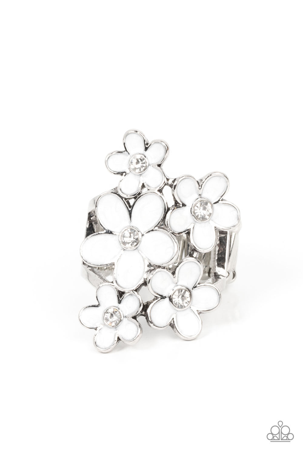 Paparazzi Accessories Boastful Blooms - White Ring