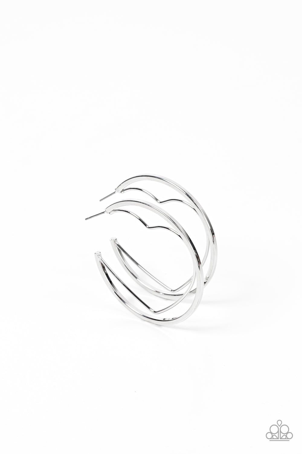 Paparazzi Accessories Love Goes Around - Silver Hoop Earrings