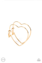 Load image into Gallery viewer, Paparazzi Accessories Harmonious Hearts - Gold Clip-On Hoop Earrings
