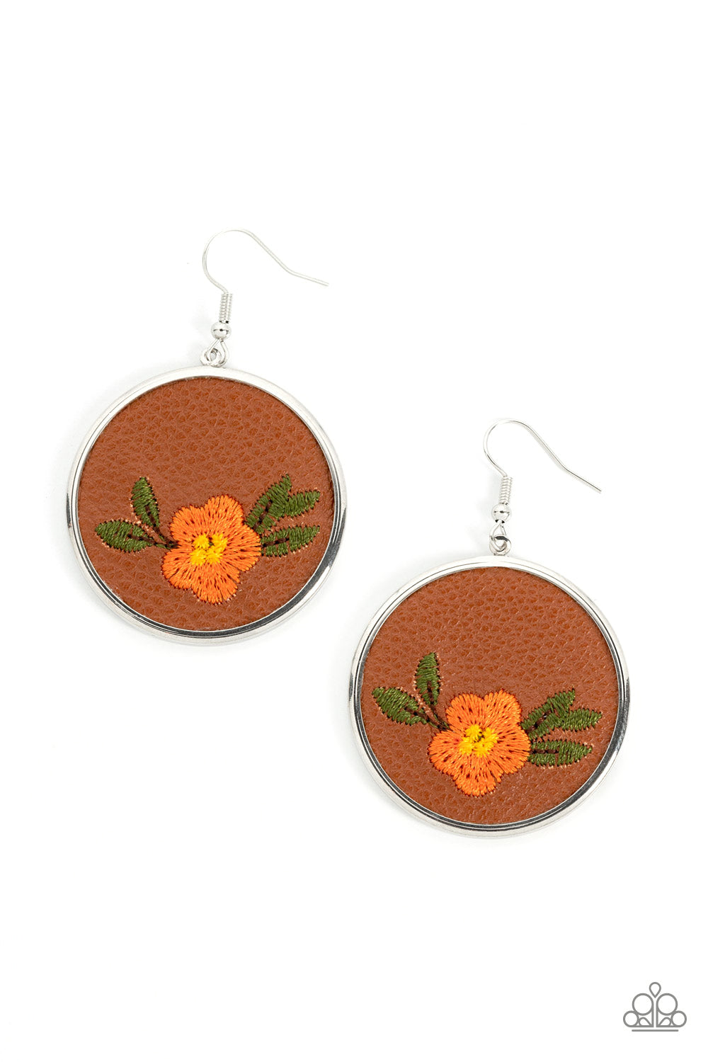Paparazzi Accessories: Prairie Patchwork - Orange Earrings