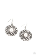 Load image into Gallery viewer, Paparazzi Accessories:Vintage Vortex - White Earrings
