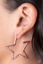 Load image into Gallery viewer, Paparazzi Accessories: All-Star Attitude - Copper Hoop Earring

