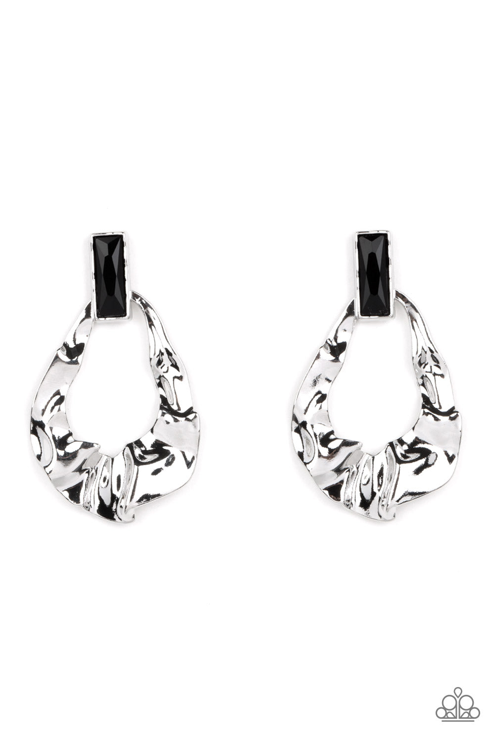 Paparazzi Accessories: Metro Meltdown - Black Post Earring