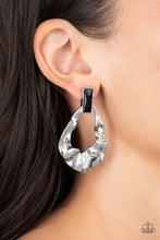 Load image into Gallery viewer, Paparazzi Accessories: Metro Meltdown - Black Post Earring
