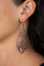 Load image into Gallery viewer, Paparazzi Accessories: Geo Grid - Black Earring
