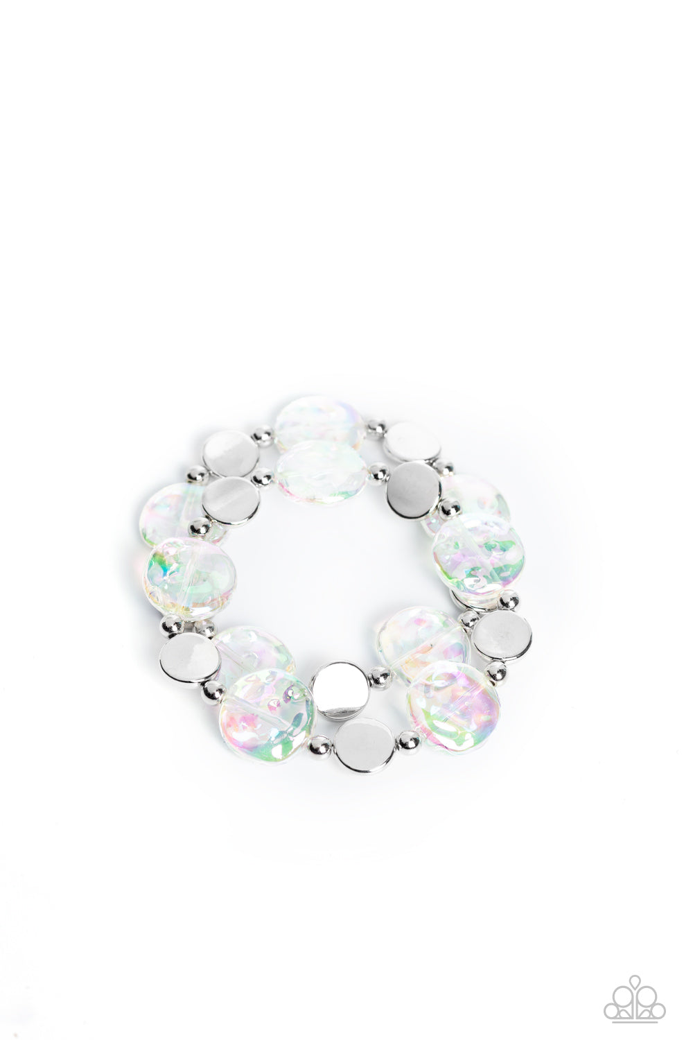 Paparazzi Accessories: Discus Throw - White Bracelet