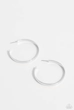 Load image into Gallery viewer, Paparazzi Accessories: Sleek Symmetry - Silver Hoop Earrings
