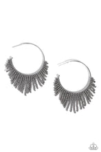 Load image into Gallery viewer, Paparazzi Accessories: Tailored Tassel - Silver Hoop Earring
